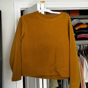 Everlane Mustard Fuzzy Fleece Crewneck Sweater